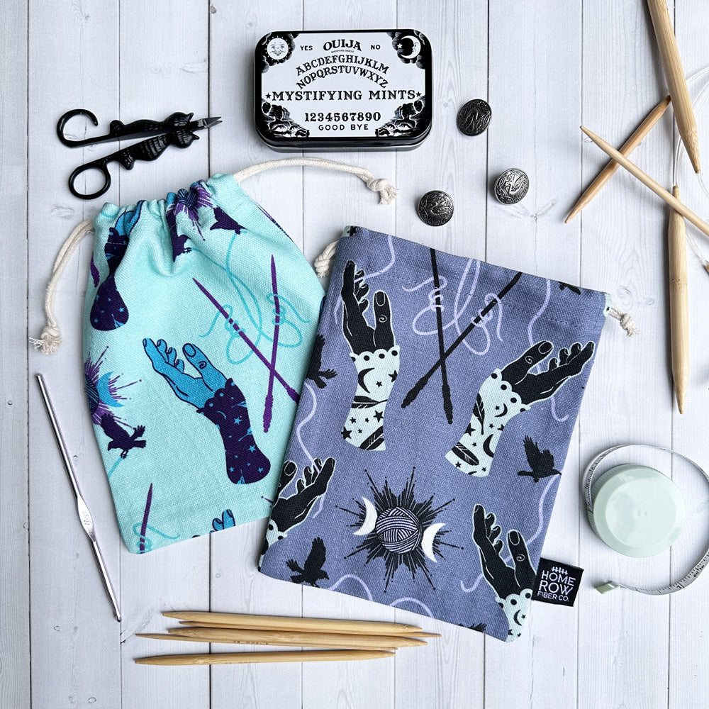 Drawstring Notions Pouch - Wool Magic - Shadow