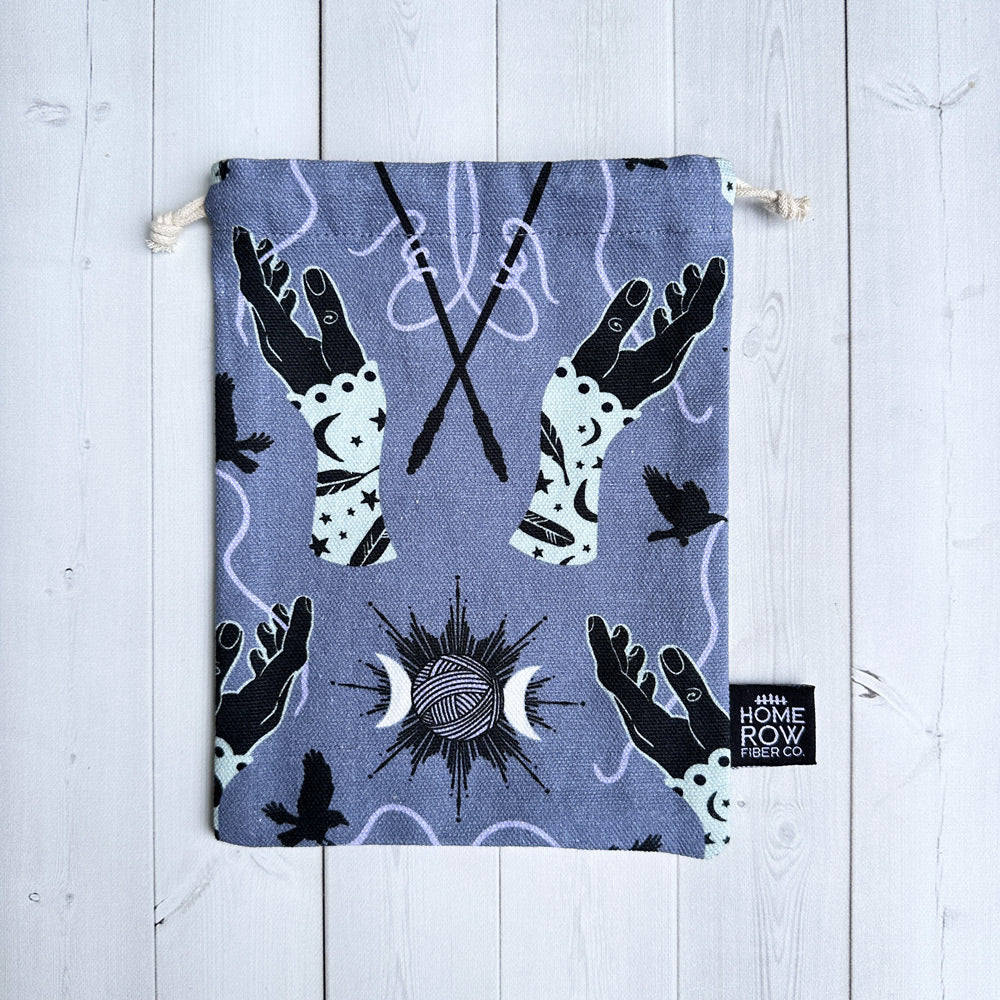 Drawstring Notions Pouch - Wool Magic - Shadow