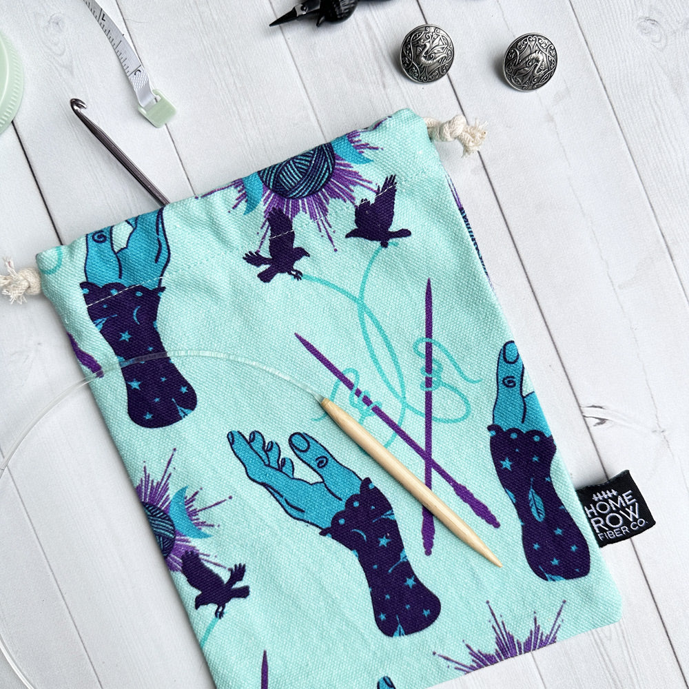 Drawstring Notions Pouch - Wool Magic - Light