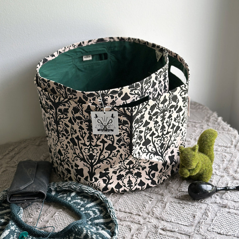 Hearth Basket - Victorian Mushroom Damask