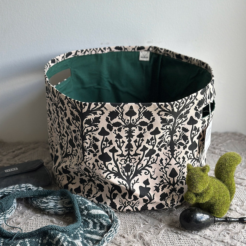 Hearth Basket - Victorian Mushroom Damask