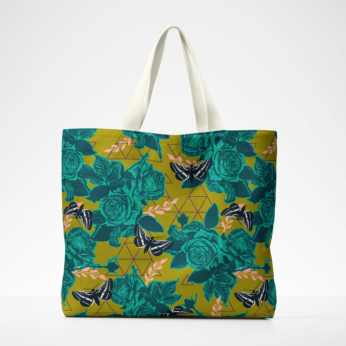 Market Tote - Moth Roses - Sunbeam
