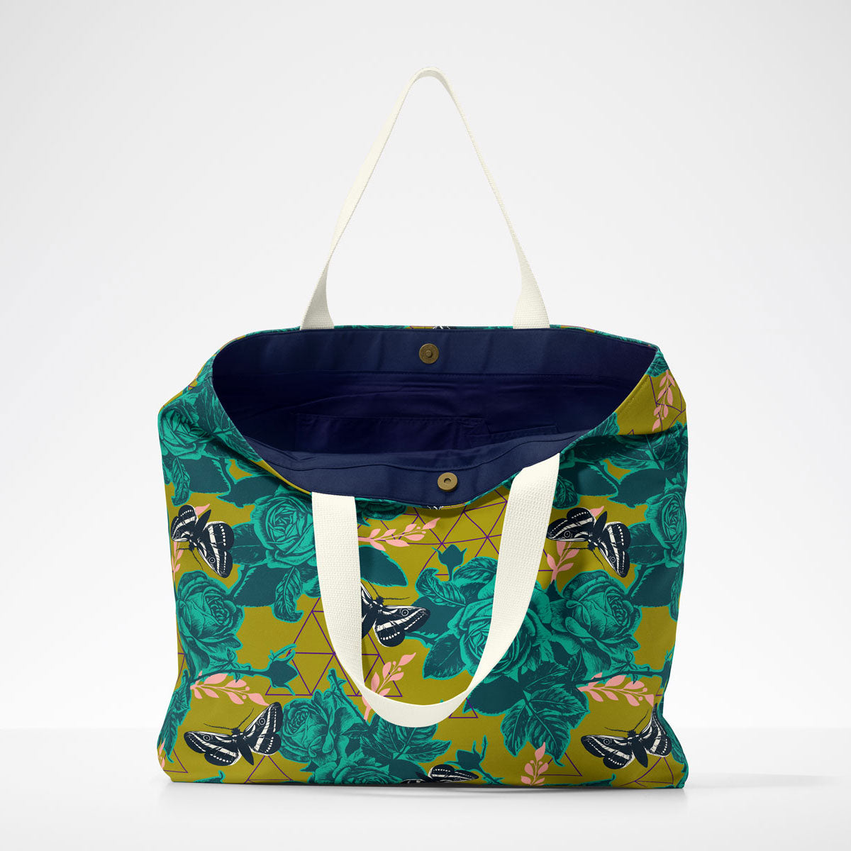 Market Tote - Moth Roses - Sunbeam