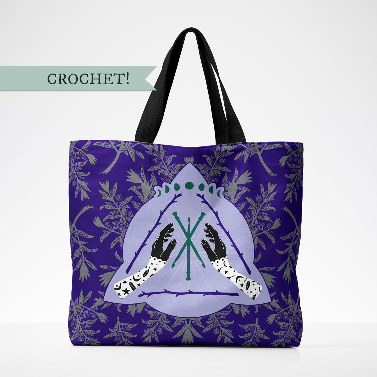 Market Tote - Ruler Of Wands Crochet - Moonbeam