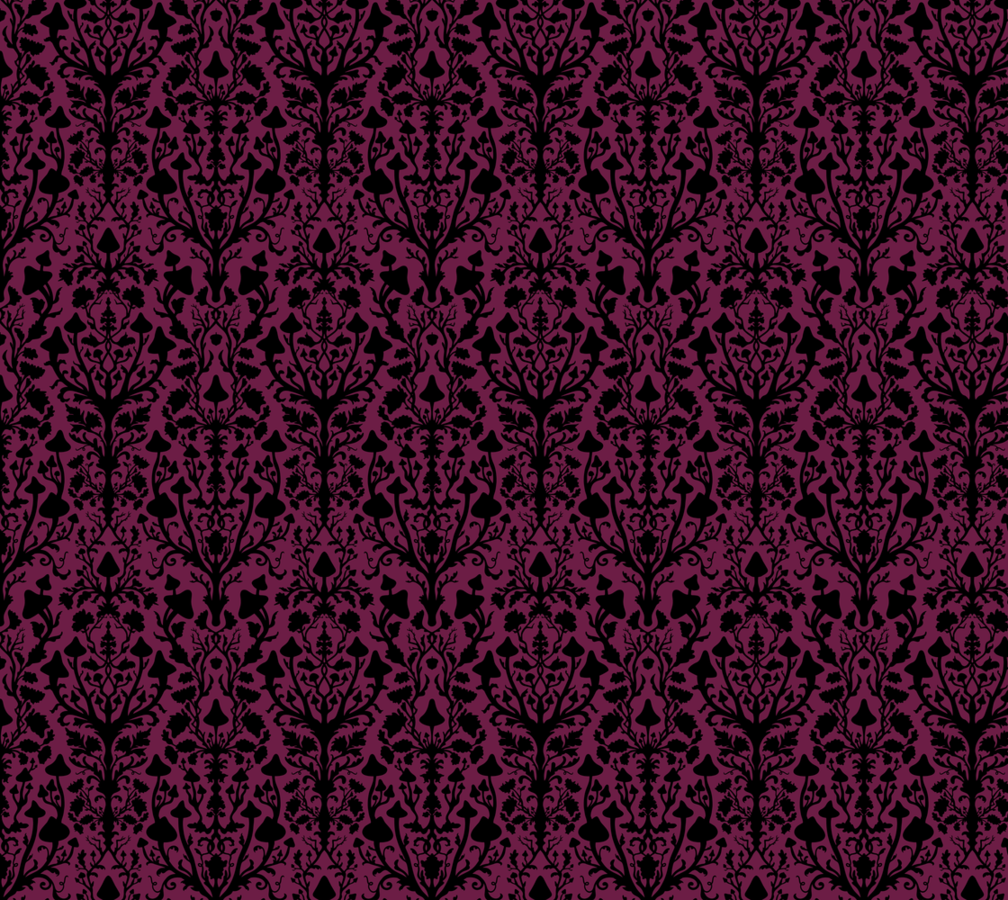 Mushroom Damask - Winterberry Color