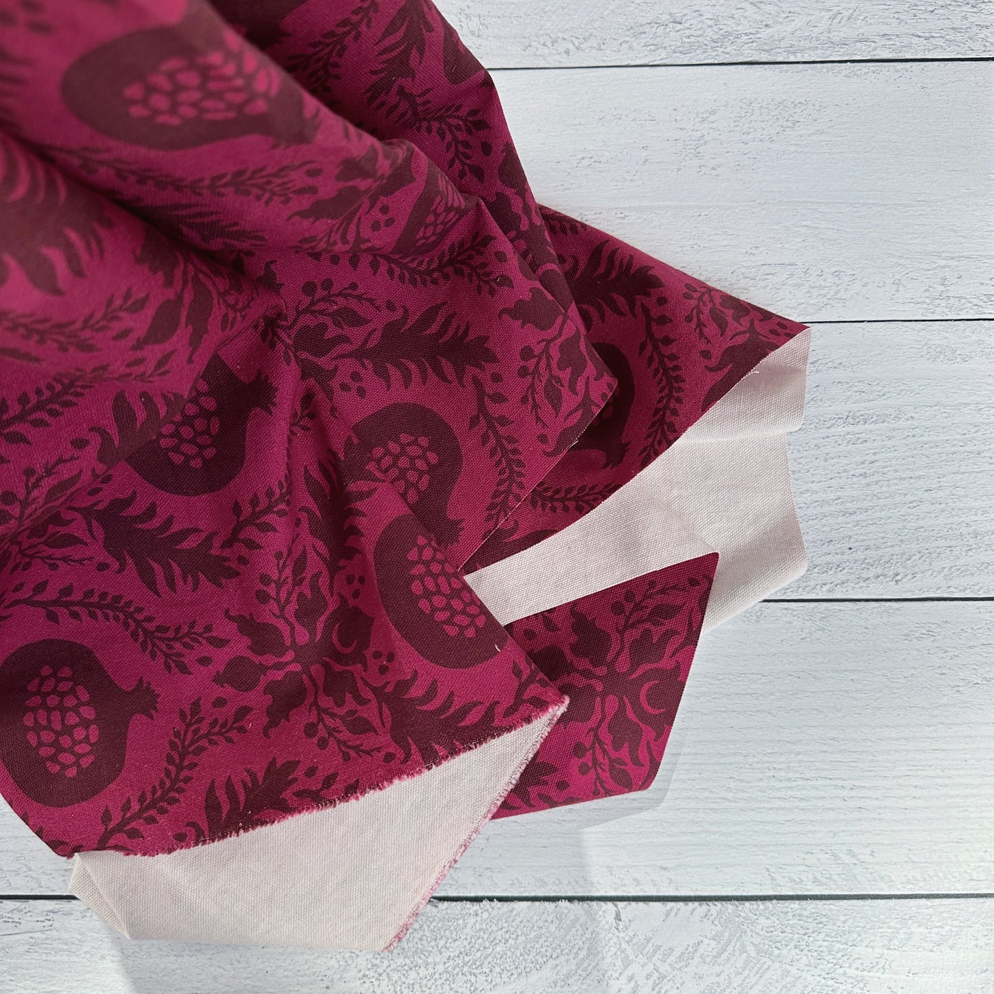 Waste-Not Remnant Fabric Cuts - Pomegranate Damask