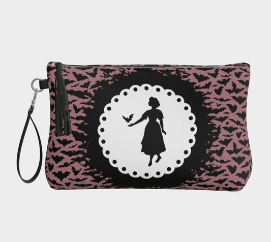 Vegan Leather Wrist Bag - Bat Your Lashes - Gothic Rose