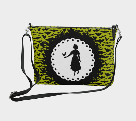 Vegan Leather Crossbody Bag - Bat Your Lashes - Bog Witch