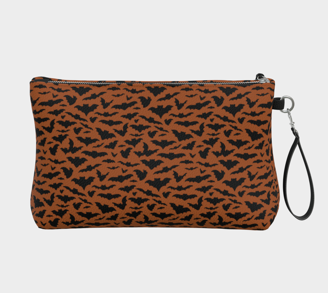 Vegan Leather Wrist Bag - Bat Your Lashes - Jackolantern