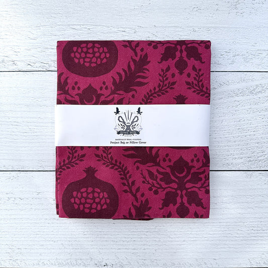 Pillow Project Bag - Persephone Pomegranate Damask