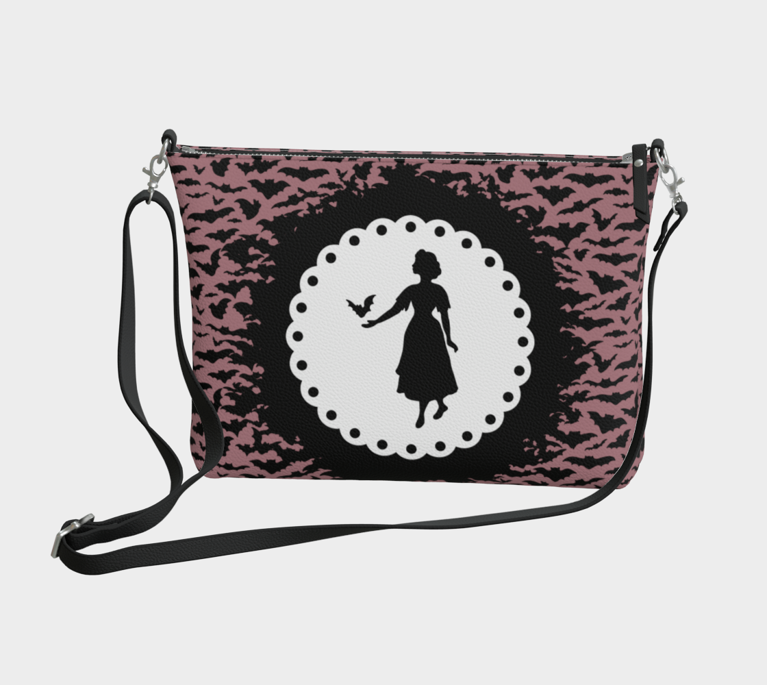 Vegan Leather Crossbody Bag - Bat Your Lashes - Gothic Rose