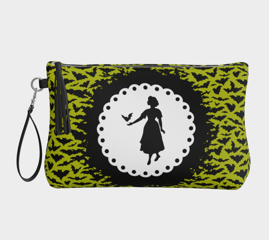 Vegan Leather Wrist Bag - Bat Your Lashes - Bog Witch