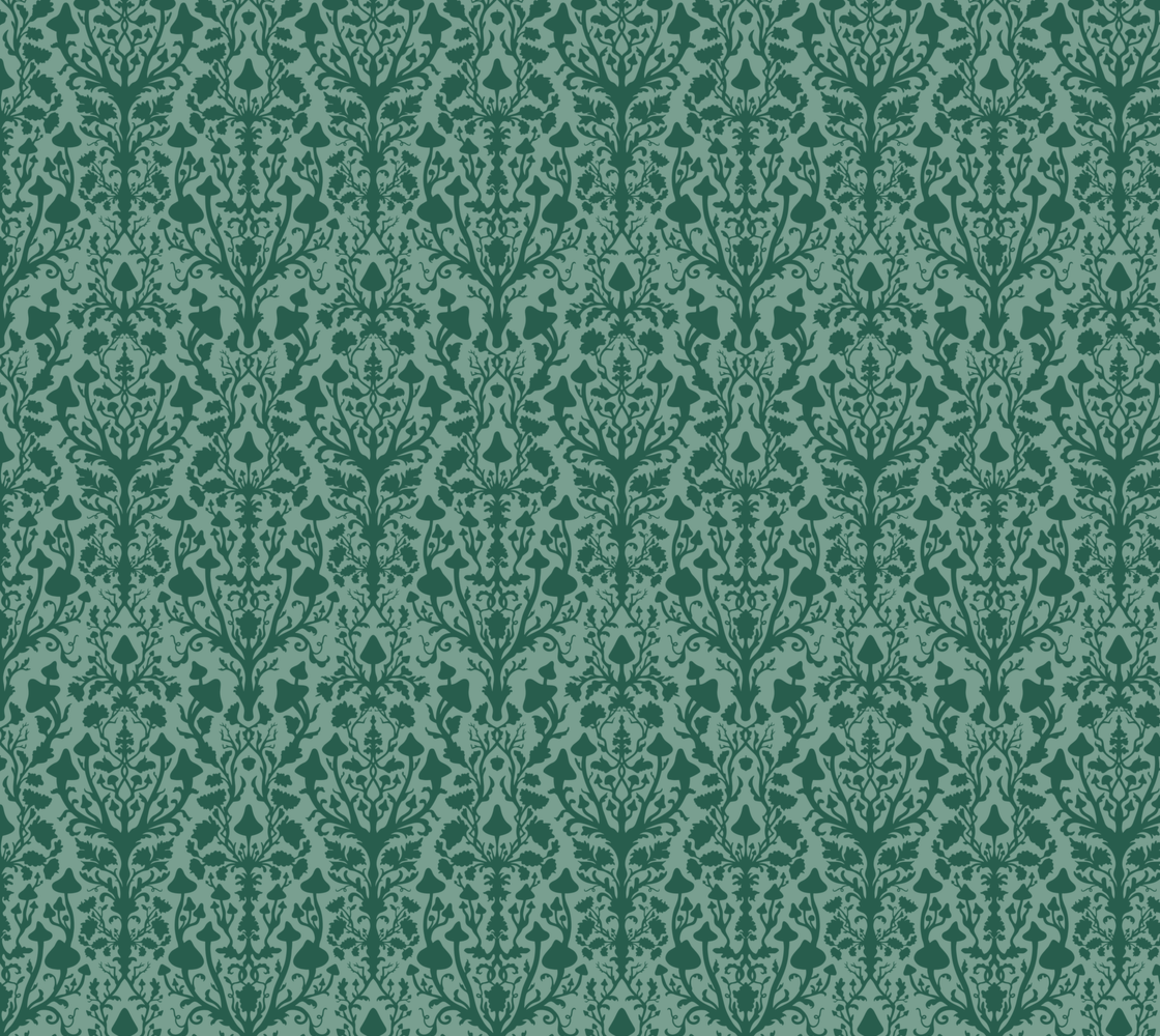 Mushroom Damask - Wintergreen Color